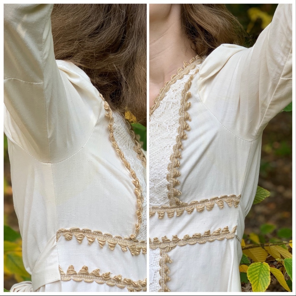 Gunne Sax Vintage Long Prairie Wedding Dress, 9. - Picture 12 of 14